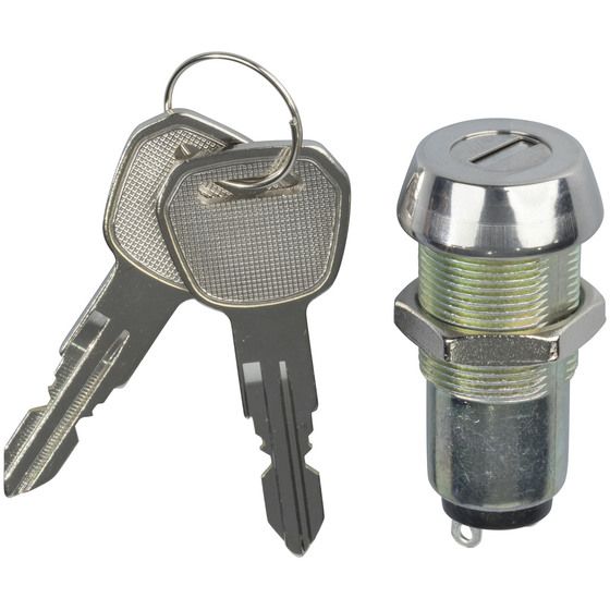 Jaycar Barrel Key Switch – Key Type A with 2 Keys (SM1029)