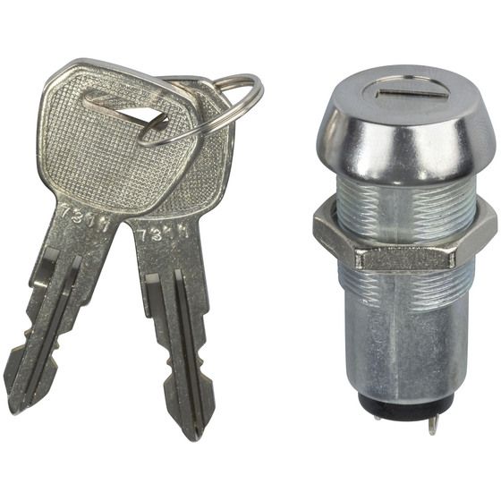 Jaycar SPST Key Switch – Solid Barrel Standard Type, 2 Keys (SM1030)