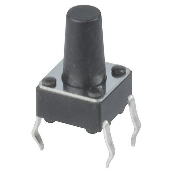 Jaycar 6mm SPST Micro Tactile Switch – Normally Open, 130gf Actuation
