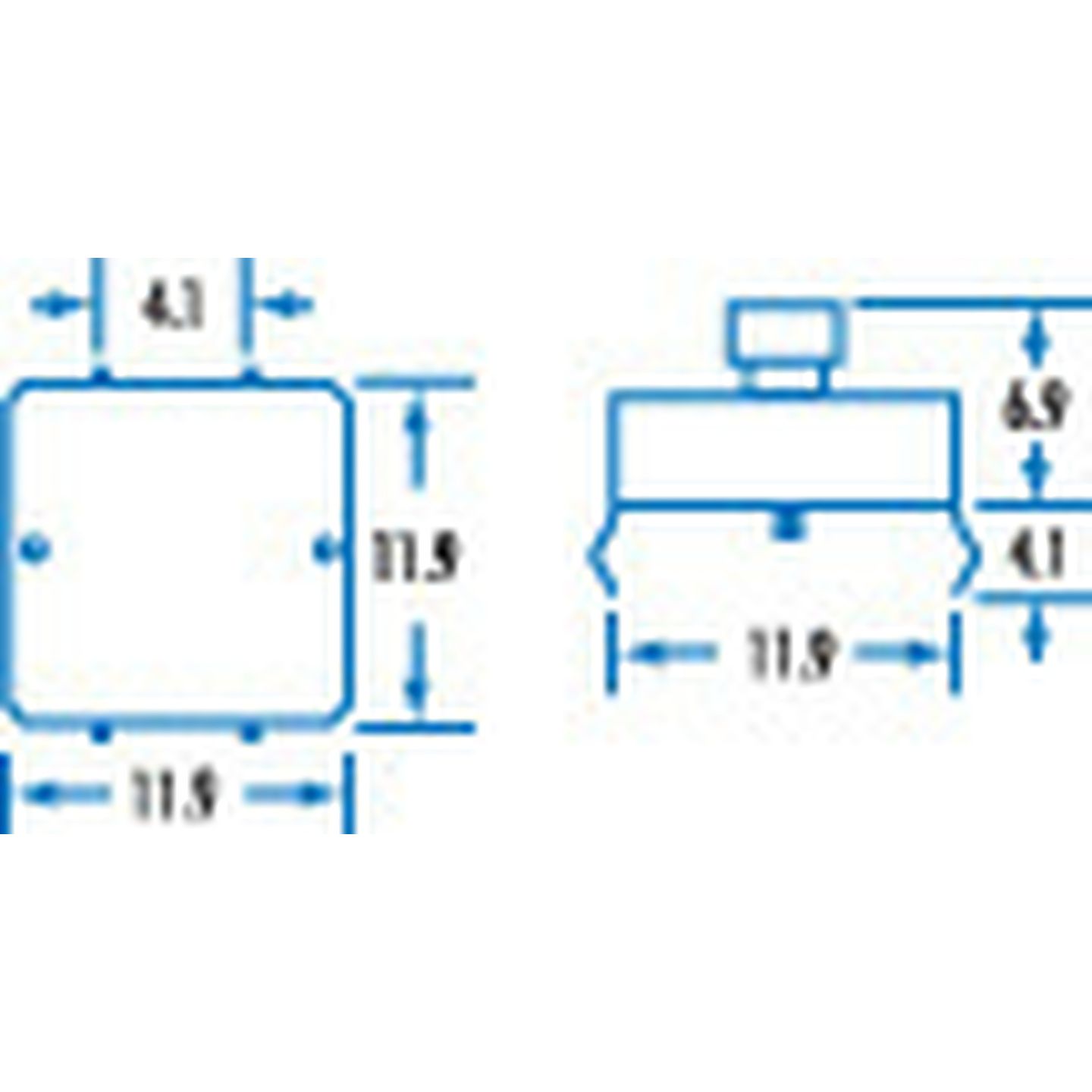 SPST PCB Mount Tactile Switch Square