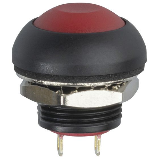 Jaycar IP67 Dome Pushbutton Switch – Red, Momentary Action