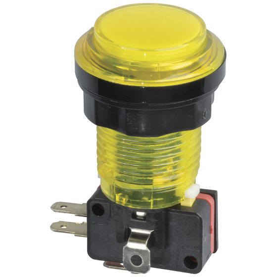 YELLOW ARCADE BUTTON SWITCH WITH LED ILLUMINATION