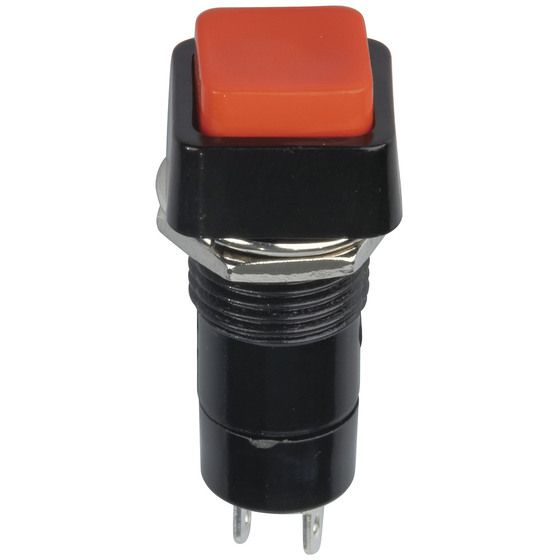 Jaycar SPST Push-On Momentary Pushbutton – Red Actuator