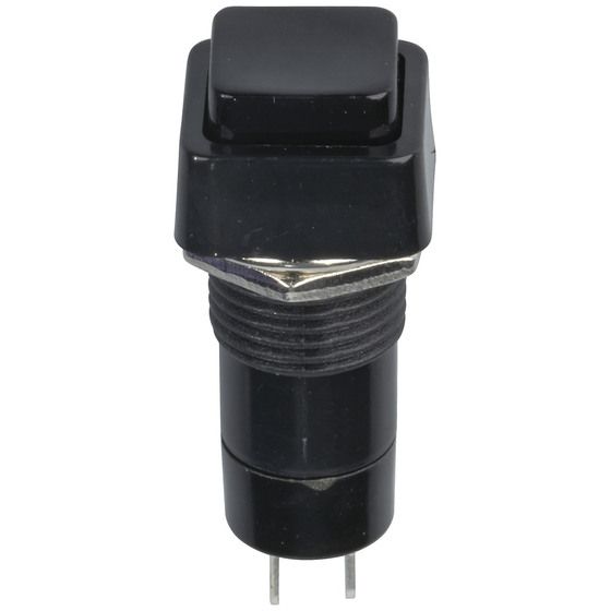 Jaycar SPST Latching Pushbutton Switch – Black Actuator
