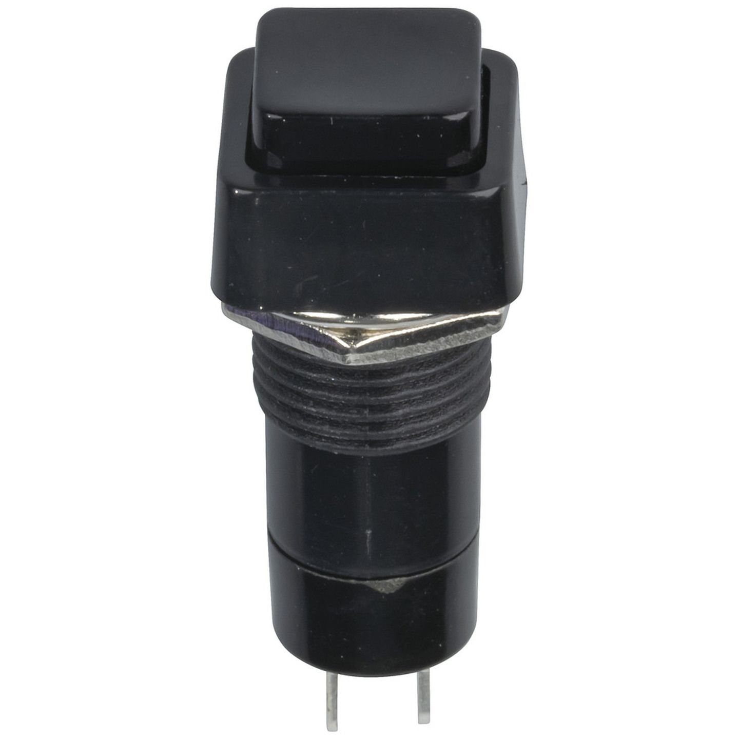 SPST Pushbutton - Black Actuator - Latching