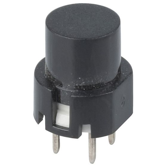 BLACK Snap Action Keyboard Switch – PCB Mount | SPST Momentary | 5mm Pin Spacing