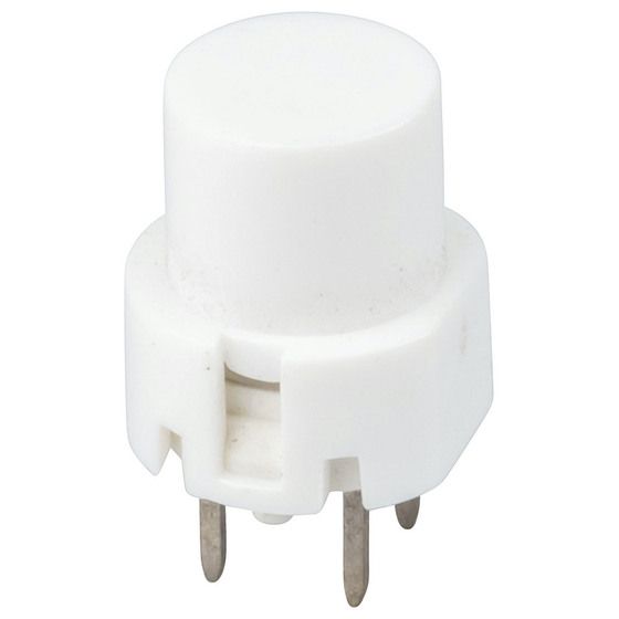 WHITE Snap Action Keyboard Switch – PCB Mount | SPST Momentary | 5mm Pin Spacing