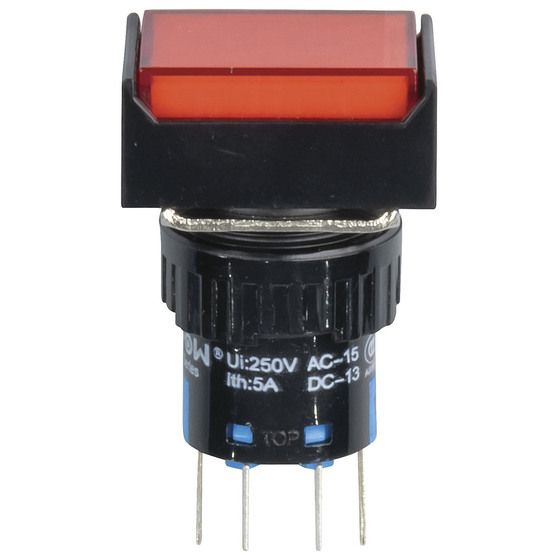 DPDT ILLUMINATED PUSHBUTTON IP65 RED