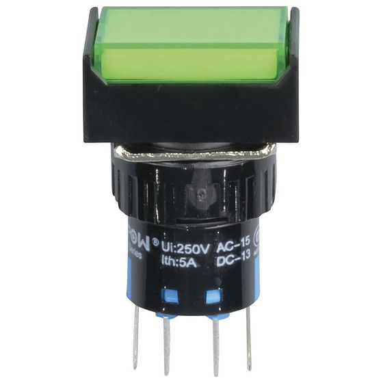 DPDT Illuminated Momentary Pushbutton – IP65 Green | 12VDC LED