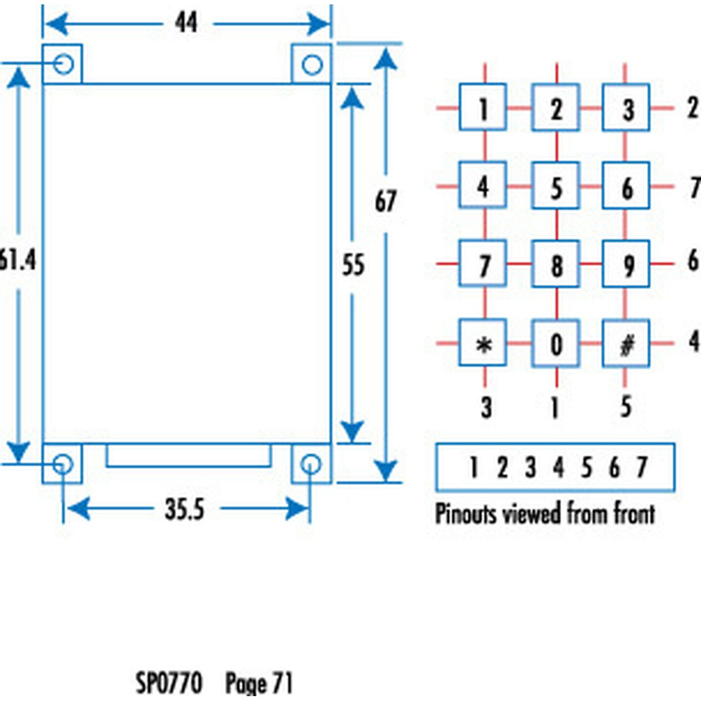 12 Key Numeric Keypad