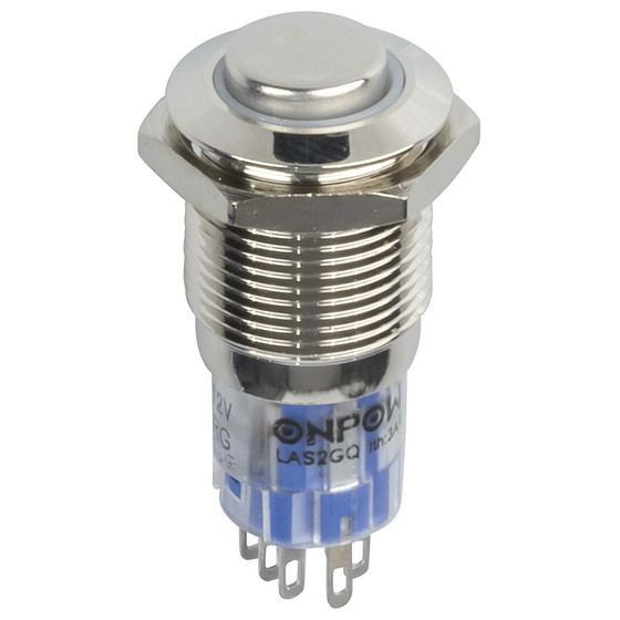 IP67 Illuminated Pushbutton – Red/Green, Momentary DPDT, Metal Body | JAYCAR