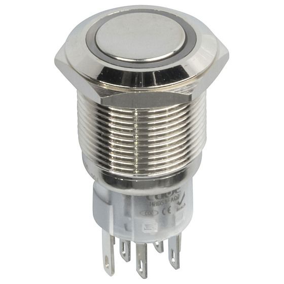 Green 19mm IP67 Metal Pushbutton Momentary Switch with Illuminated Ring – SP0804