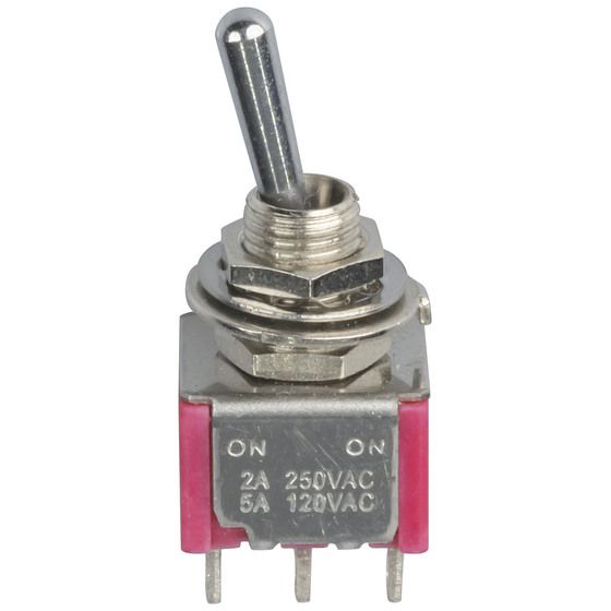 Jaycar DPDT Miniature Toggle Switch – Solder Tag, On-On Position