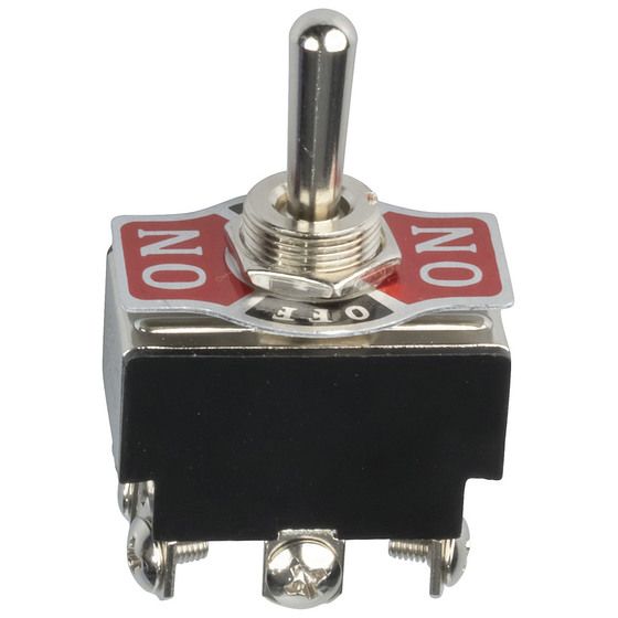 Jaycar DPDT 6A 240VAC Heavy Duty Centre Off Toggle Switch – Chrome, Screw Terminals