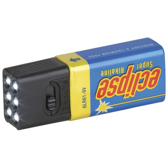 Blocklite LED 9V Battery Light – Clip-On Torch with Selectable 2 or 6-LED Modes