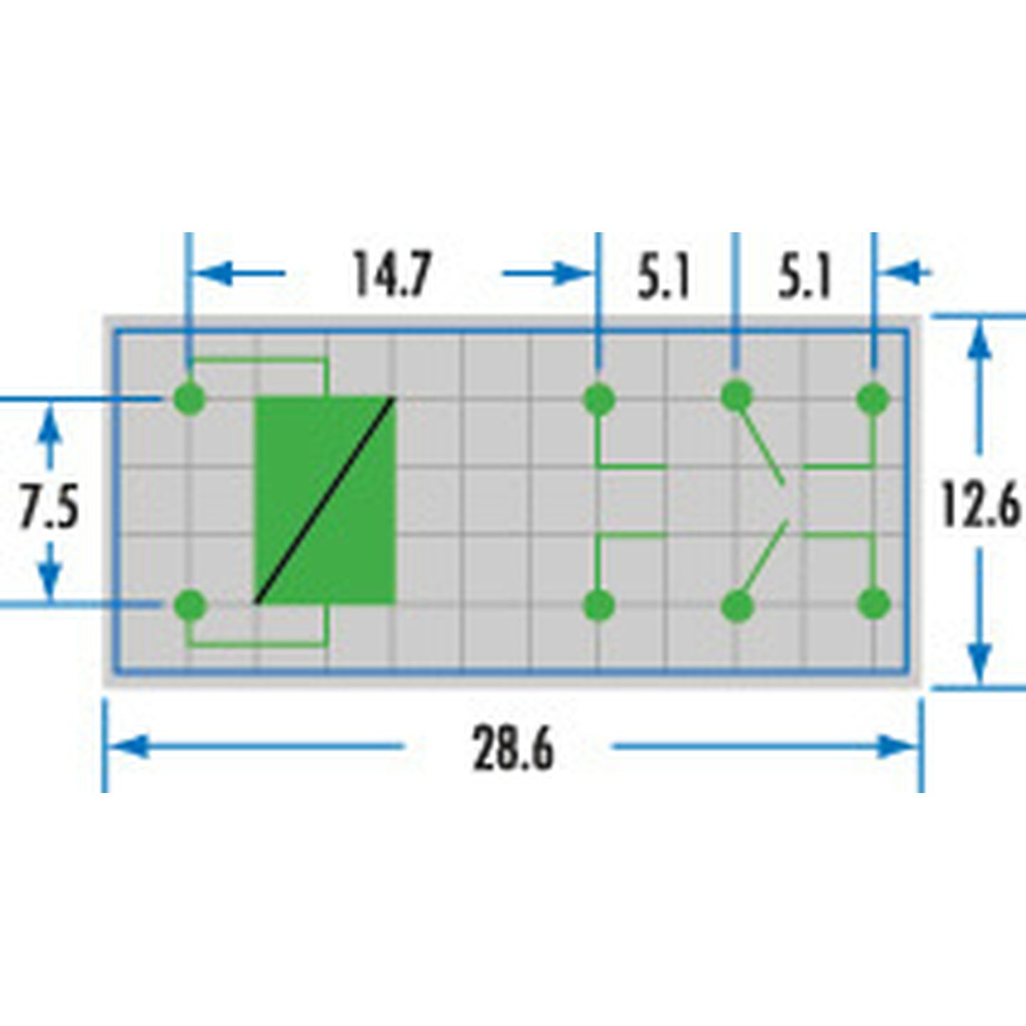 12V DPDT PC Mount Relay - JW Series