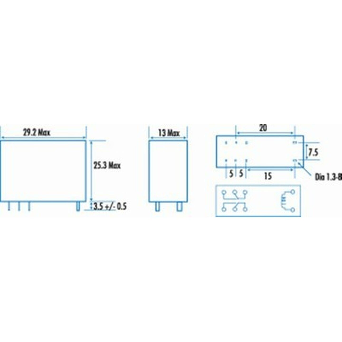 24V DPDT PC Mount Relay - JW Series