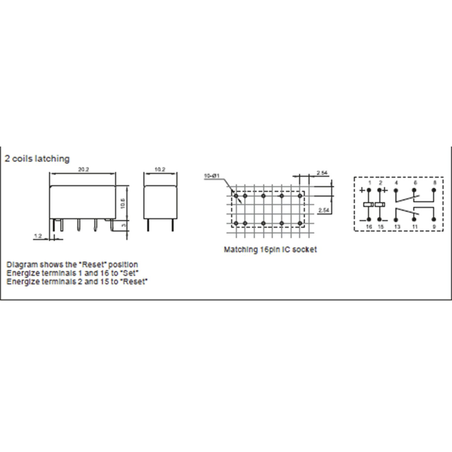 12V DIL Latching Mini Relay