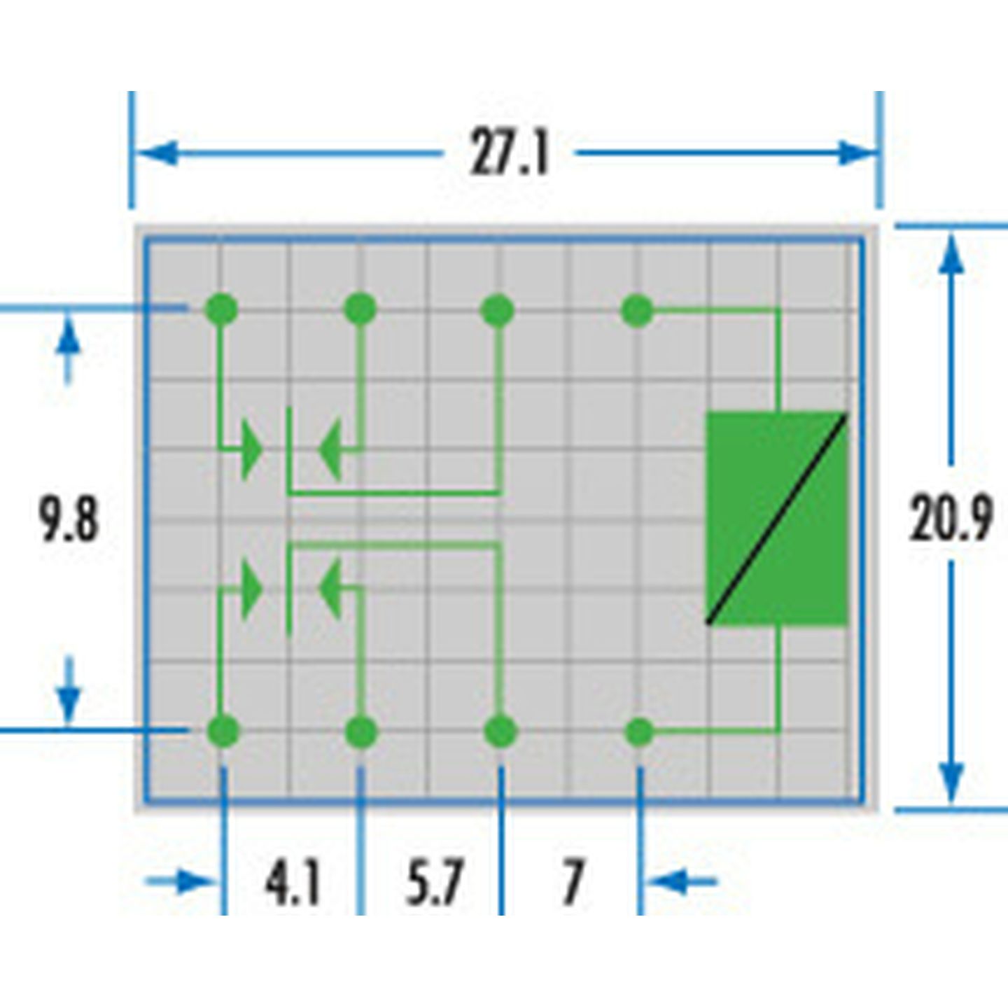 12V DPDT Power Relay - 10A 240VAC/24VDC Contacts