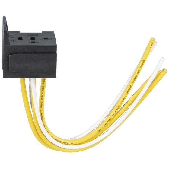Interlocking Relay Socket with Leads – Panel Mount, 5-Pin Automotive Relay Base