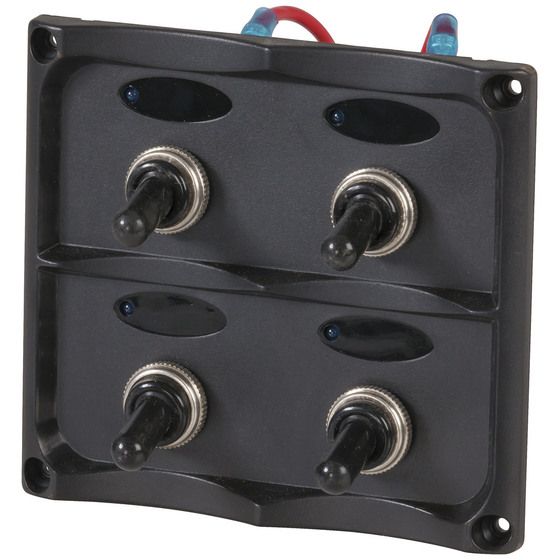 Jaycar 4 Gang Switch Panel with LED Indicators – 15A Pre-Wired | SZ1913