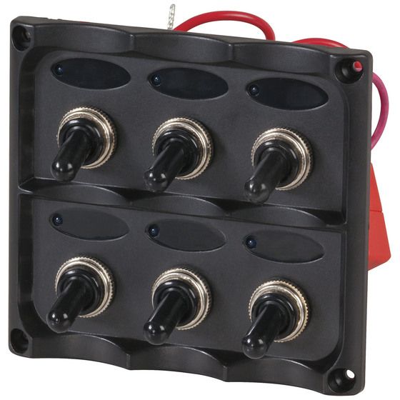 Jaycar 6-Way Switch Panel with LED Indicators – 15A Pre-Wired | SZ1915