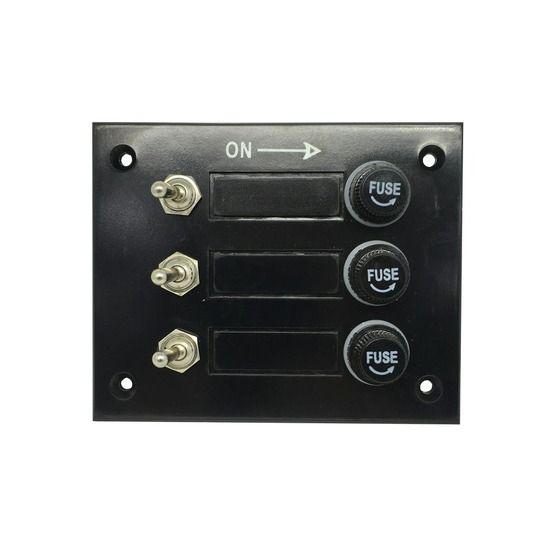 Jaycar 3-Way Fused Switch Panel – 12V Bus-Bar, SPST | SZ1916