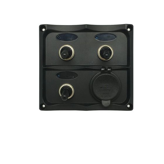 Jaycar 3-Switch Panel with Dual USB 4.2A Socket | SZ1917