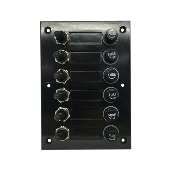 Jaycar 6-Way Switch Panel with Fuses & Ingress Protection | SZ1922