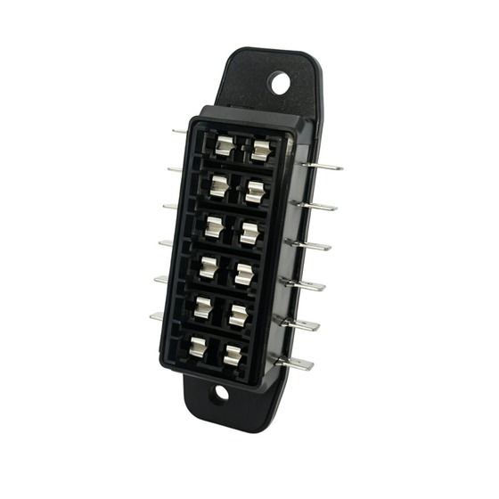 Jaycar 6-Way ATO Blade Fuse Block with Spade Terminals – Splashproof Polycarbonate Cover