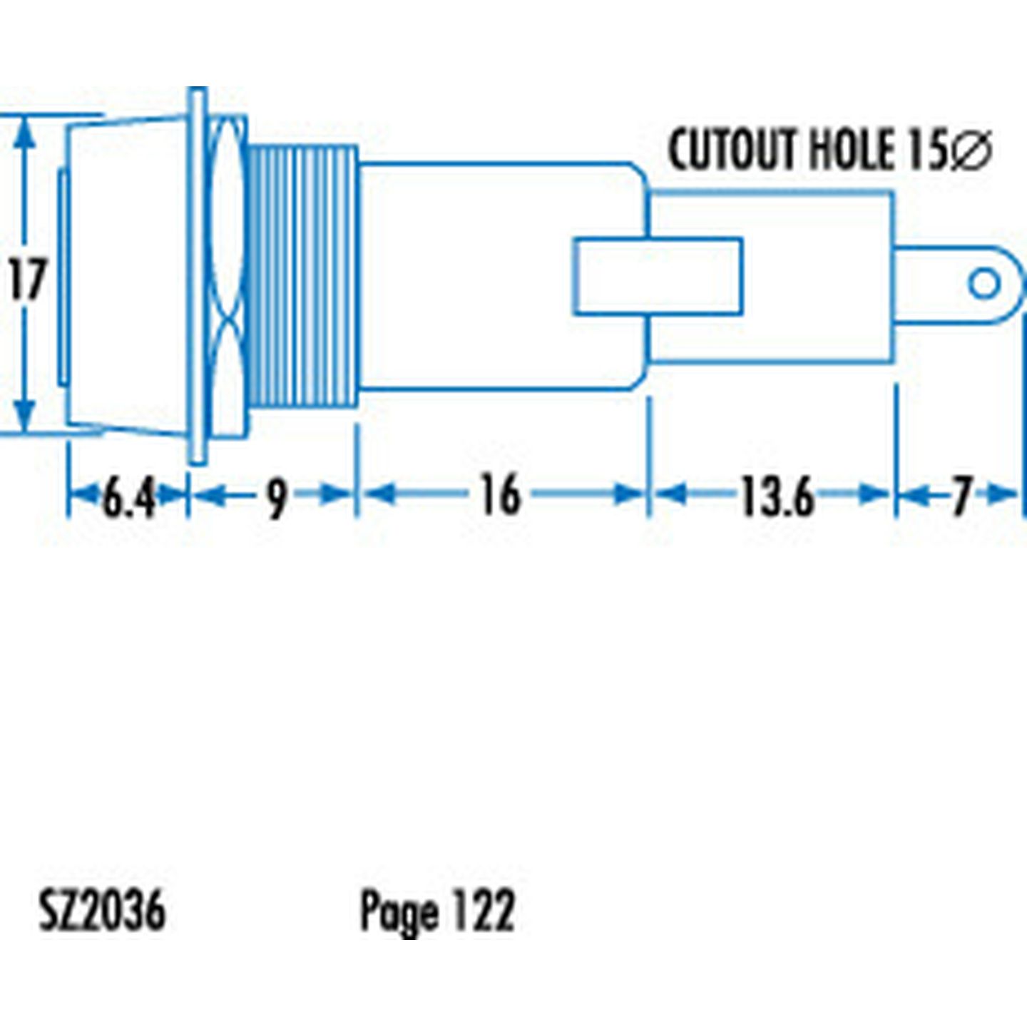 10A 240V 3AG Panel Mount Fuse Holder Square