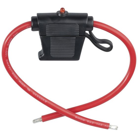 Jaycar 30A 32VDC Water Resistant Inline Mini Blade Fuse Holder – LED Indicator