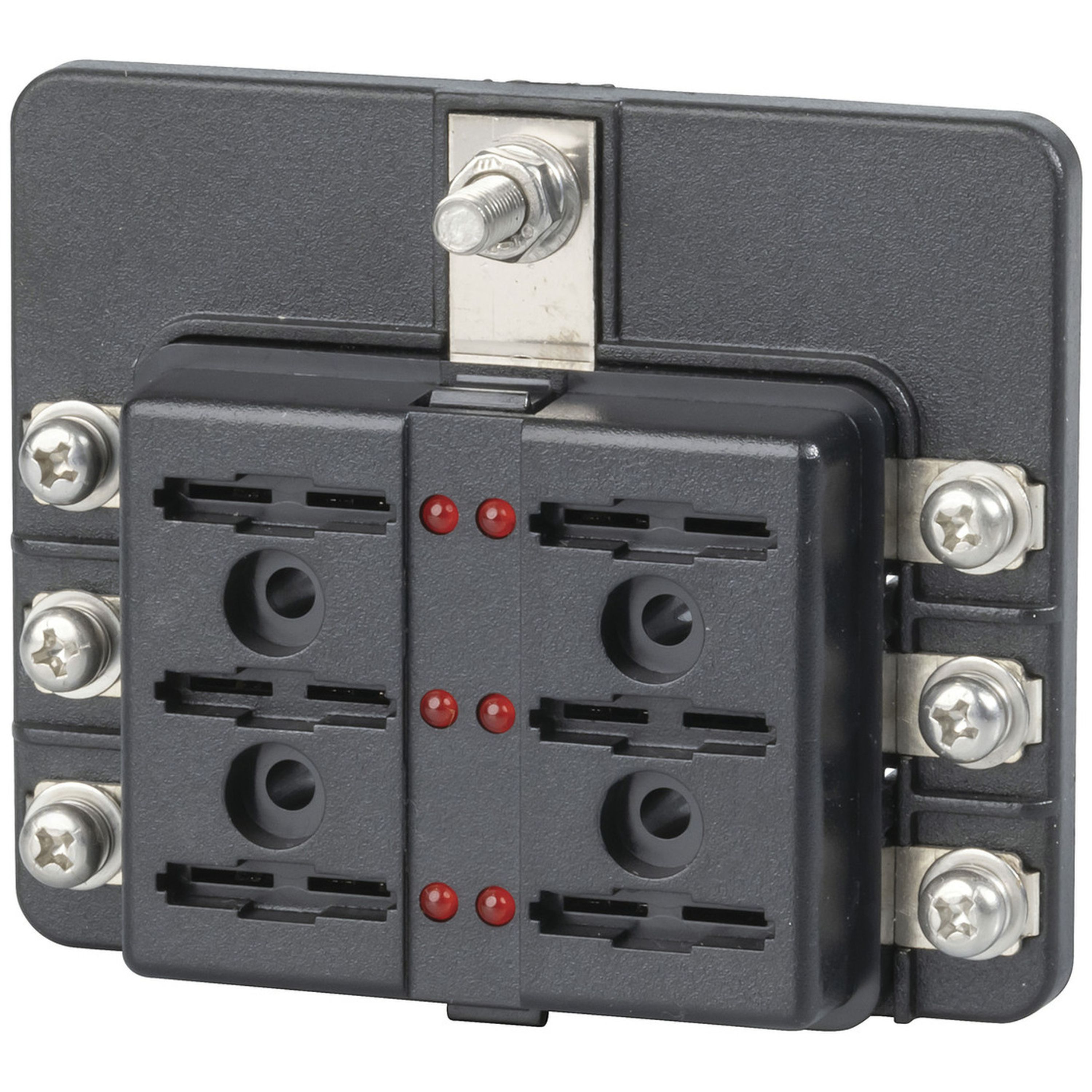 Powertech 6 Way Standard Blade Fuse Block with Bolt-On Terminals