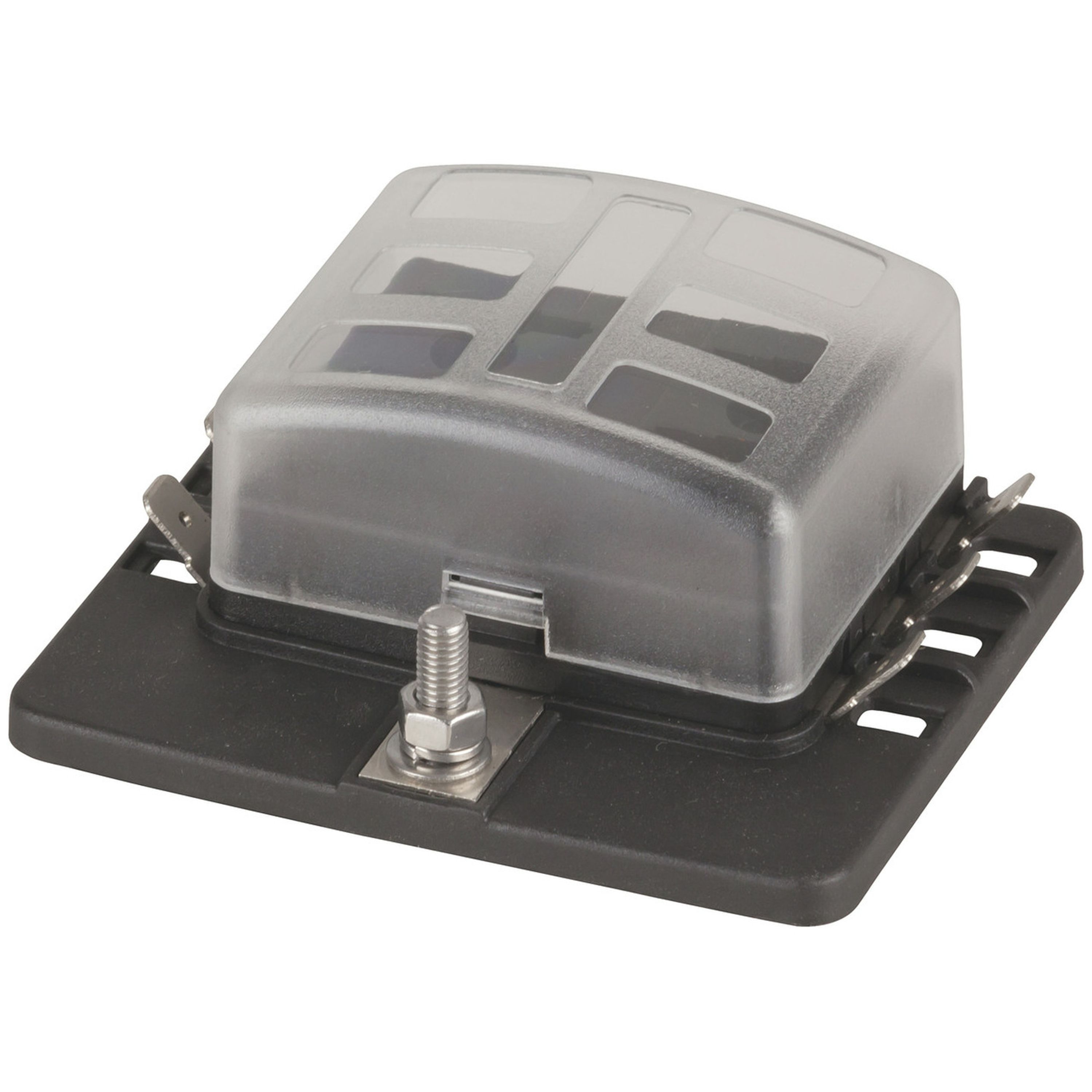Powertech 6 Way Standard Blade Fuse Block with Spade Terminals