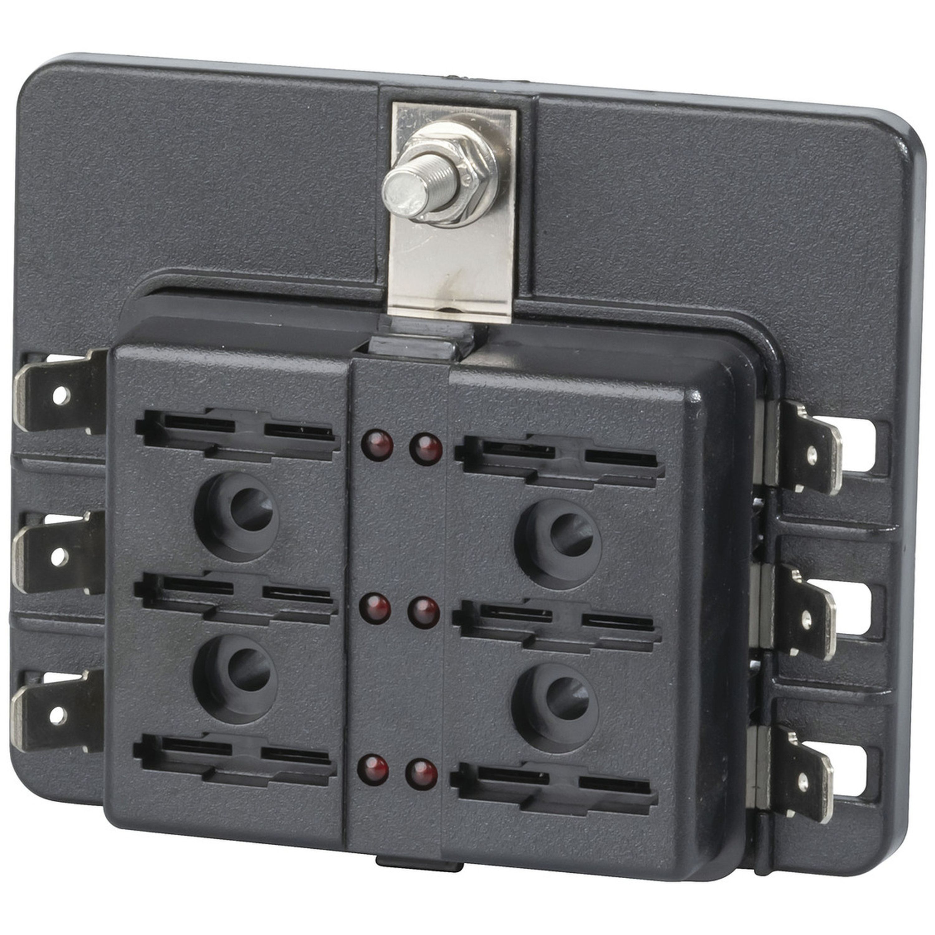 Powertech 6 Way Standard Blade Fuse Block with Spade Terminals