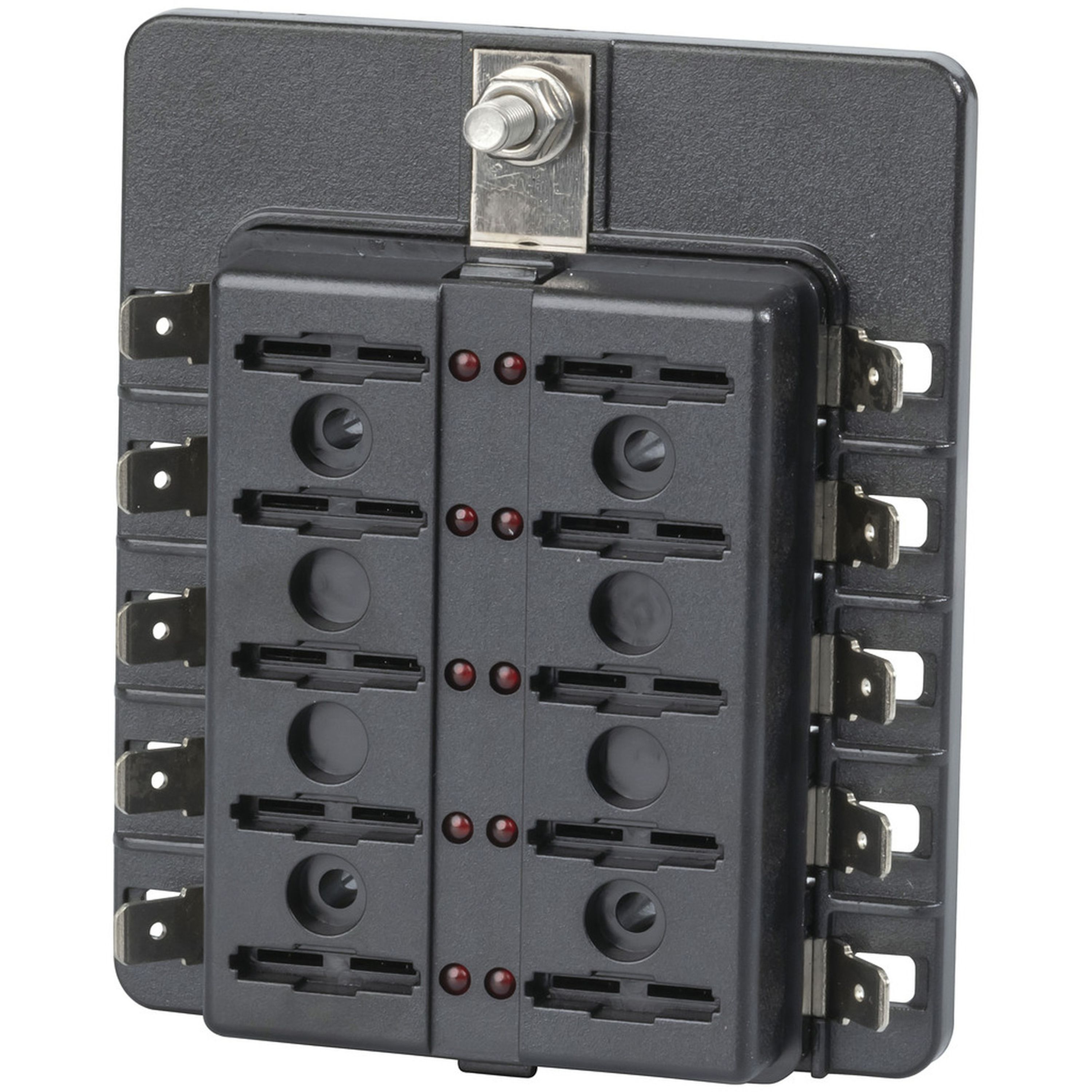 Powertech 10 Way Standard Blade Fuse Block with Spade Terminals