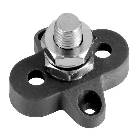 Single M10 Power Distribution Post in Black | Stainless Steel | 48VDC Max