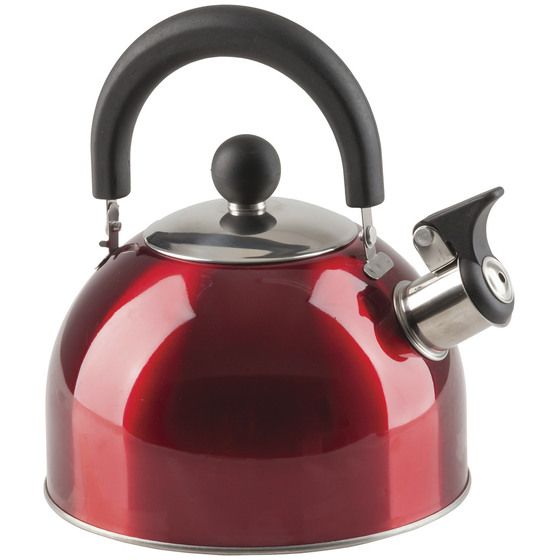 Red Stainless Steel Whistling Kettle 2L | Gas & Electric Stove Top