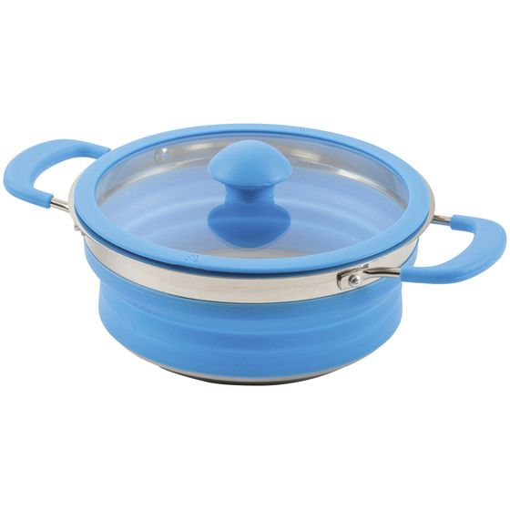 Collapsible 1.5L Cook Pot with Glass Lid – Stainless Steel Base