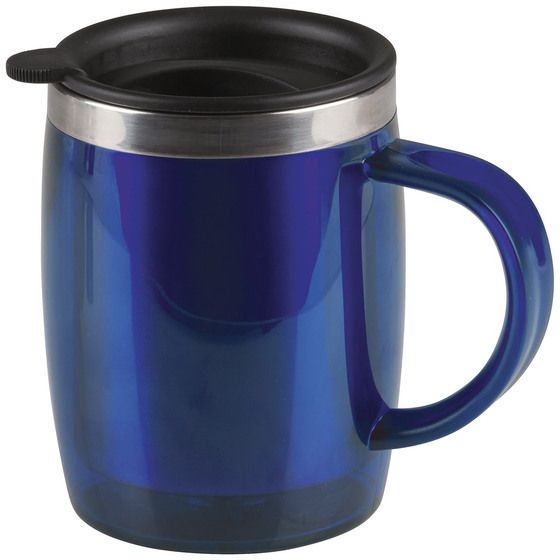 ROVIN 450ml Blue Double Wall Travel Mug – Spill-Proof Stainless Steel