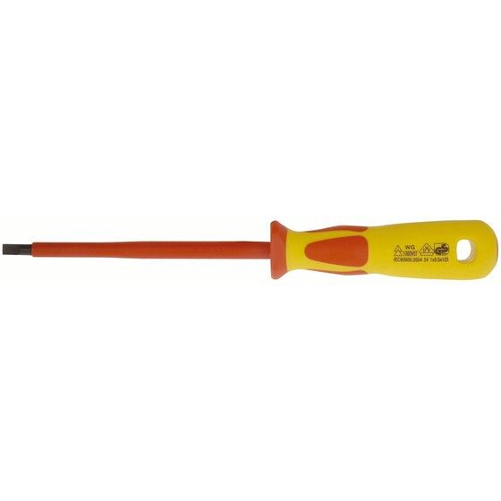 Jaycar Flat Blade 5.5mm x 125mm Insulated Screwdriver – TUV & GS Approved to 1kV