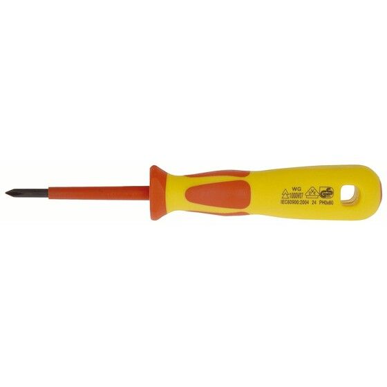 Jaycar Phillips #0 x 60mm Insulated Screwdriver – TUV & GS Approved to 1kV