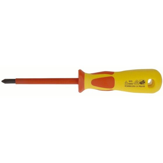 Jaycar Phillips #2 x 100mm Insulated Screwdriver – TUV & GS Approved to 1kV