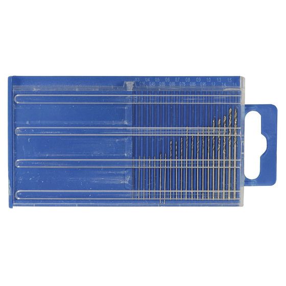 20 Piece Micro Drill Set 0.3–1.6mm – Indexed Case | JAYCAR