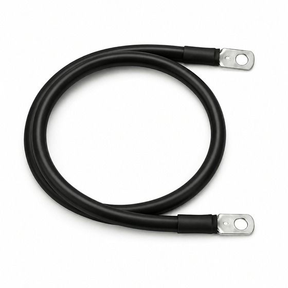 2 Gauge Tinned Battery Power Lead – Black – 750mm | Jaycar