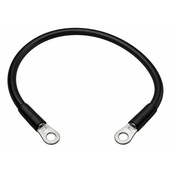 4 GAUGE TINNED BATTERY POWER LEAD - BLACK - 750MM