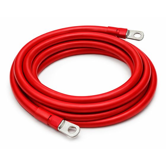 4 GAUGE TINNED BATTERY POWER LEAD - RED - 2330MM