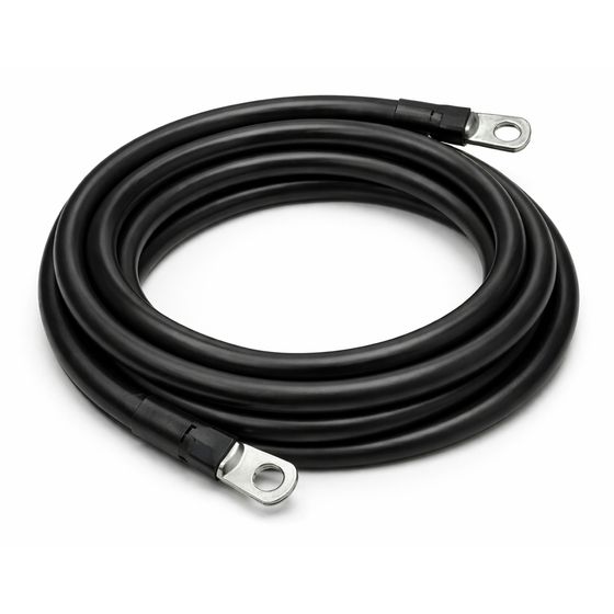 Jaycar 4 Gauge Tinned Battery Power Lead – Black – 2330mm (100A, Tin-Plated Lugs)