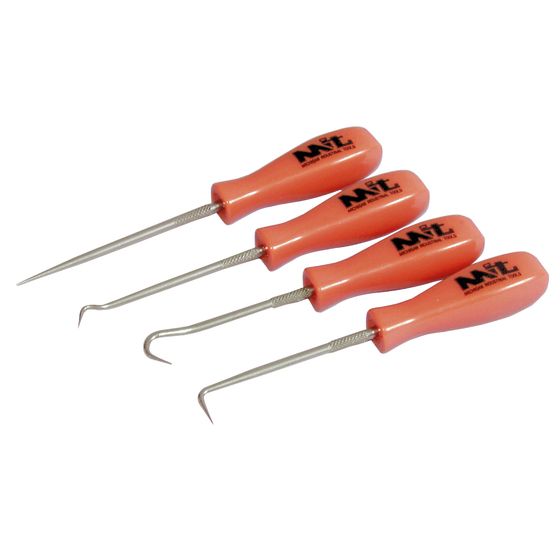 Jaycar 4-Piece Mini Pick & Hook Set – Heat-Treated Stainless Steel Points