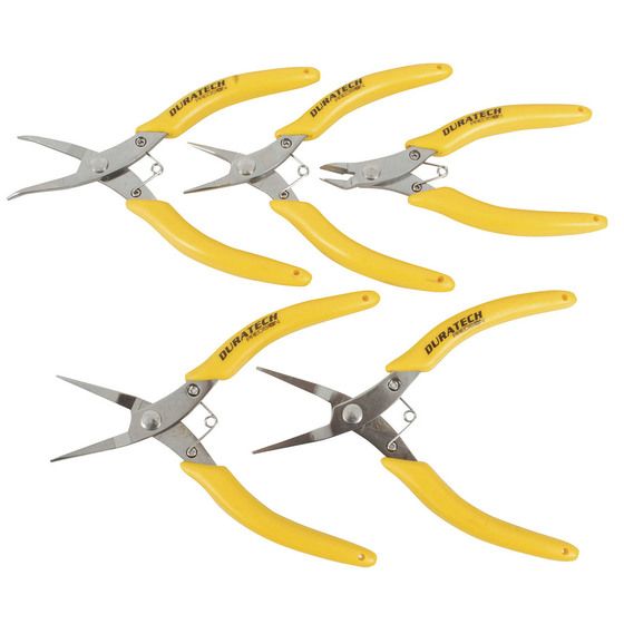 Jaycar TH1812 5-Piece Stainless Steel Pliers & Cutter Set – 115mm Ergonomic Grips